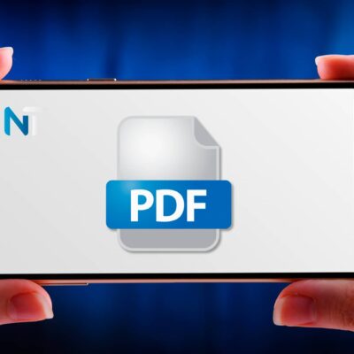 Icono de PDF en una pantalla de móvil.