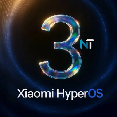 Logo oficial de HyperOS 3, el nuevo sistema operativo de Xiaomi, con un diseño futurista y fondo tecnológico.