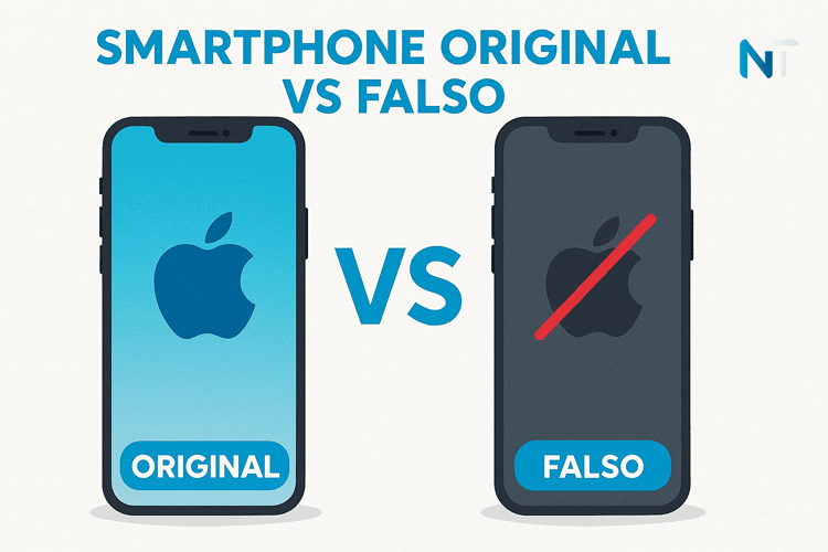 Comparativa visual entre un smartphone original y uno falso para saber si un smartphone es original